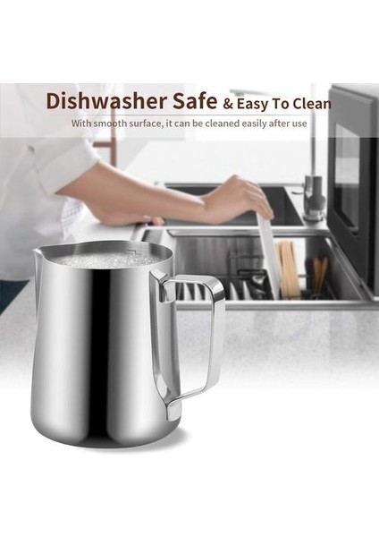600 ml Paslanmaz Çelik Süt Köpürtme Sürahi Espresso Kahve Barista Kolu Zanaat Latte Cappuccino Kahve Süt Kupa Bardak Tencere | Kahve Kapları (Yurt Dışından)