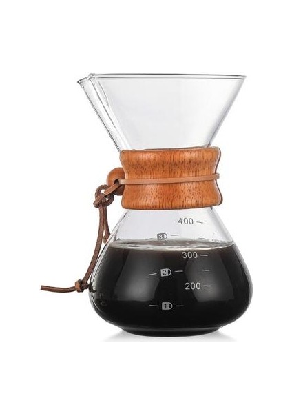 400 ml Yüksek Sıcaklığa Dayanıklı Cam Kahve Makinesi Cezve Espresso Kahve Makinesi Paslanmaz Çelik V60 Filtre Tenceresi ile | Kahve Tencere (Yurt Dışından)