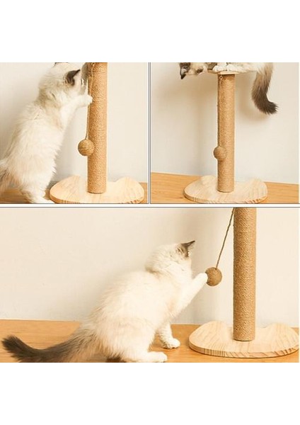 Küçük Masif Ahşap Kedi Basit Sisal Kedi Ağacı Malzemeleri Oyuncak Sütun Kedi Scratcher Kedi Yalan Çerçeve (Yurt Dışından) fırsatları