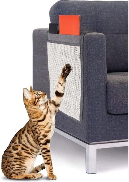 Kedi Tırmalamak Mat Sisal Kanepe Koruyucu Kedi Scratcher Oyuncak Depolama Cep Uzaktan Kumanda Tutucu Çanta Kanepe Kapak Koruyucu | Mobilya ve çizikler (Yurt Dışından) fiyatları