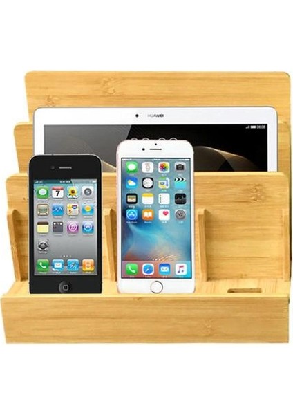 Çok Fonksiyonlu Doğal Bambu Ahşap Şarj Istasyonu Şarj Dock Cradle Standı Tutucu Saklama Kutusu iPhone 5 6 S 7 Artı iPad Mac Için | Telefon Sahipleri ve duruş (Yurt Dışından)