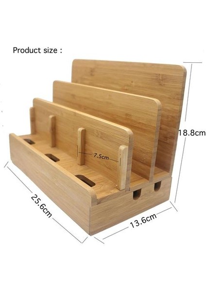 Çok Fonksiyonlu Doğal Bambu Ahşap Şarj Istasyonu Şarj Dock Cradle Standı Tutucu Saklama Kutusu iPhone 5 6 S 7 Artı iPad Mac Için | Telefon Sahipleri ve duruş (Yurt Dışından)