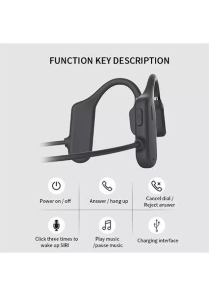 Kemik Iletimi Kulaklık Kablosuz Bluetooth Kulaklık Kulak Kancası Mic ile Rahat Su Geçirmez Spor Kulaklık | Bluetooth Kulaklık ve kulaklıklar (Yurt Dışından) fırsatları