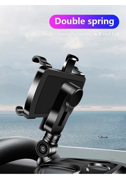 Evrensel Araba Telefonu Tutucu 1440 Derece Pano Cep Telefonu Dağı Çok Fonksiyonlu Güneş Visor Ayna Gps Araç Raf Tutucu Braketi | Telefon Tutucular ve duruş (Yurt Dışından) fiyatları