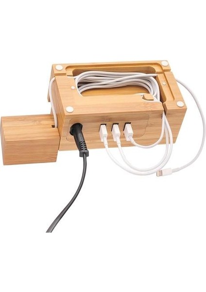Ahşap Bambu 3 Limanlar Cep Telefonu Için USB Standı Izle Kulaklık Evrensel Masaüstü Tutucu Şarj Dock Istasyonu Braketi | Telefon Tutucular ve standları (Ingiltere Fişi) (Yurt Dışından) modelleri
