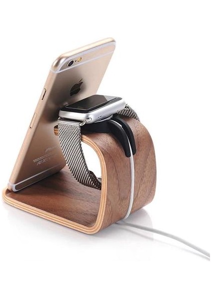 Cep Telefonu Ekranını Izlemek Için Geçerlidir Standı Basit ve Şık Ahşap Stil Şarj Üssü Saati Şarj Edebilir | Telefon Sahipleri ve standları (Ceviz) (Yurt Dışından) fiyatları