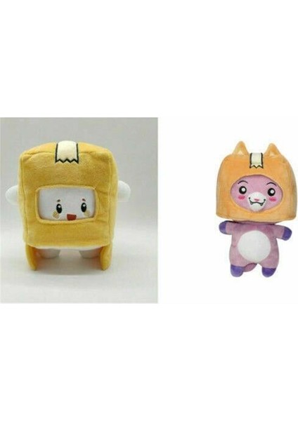 Lankybox Boxy + Foxy + Rocky Peluş Yumuşak Çocuk Oyunu Şekil Plushie Bebek (Yurt Dışından)