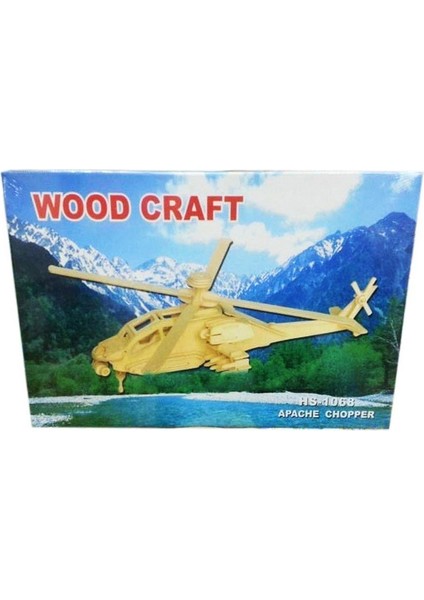 Ahşap Puzzle Apache Chopper