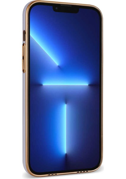 iPhone 13 Pro ile Uyumlu Dikişli Kartlıklı Serta Silikon Kılıf Rosegold