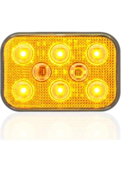 Çakarlı 12-24V Kare 6'led Dış Mekan Uyumlu Sarı SBDF6Y