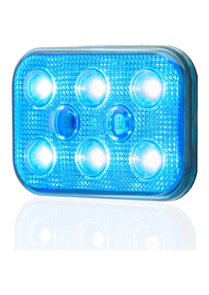 Çakarlı 12 - 24V Kare 6 LED Dış Mekan Uyumlu Mavi SBDF6B