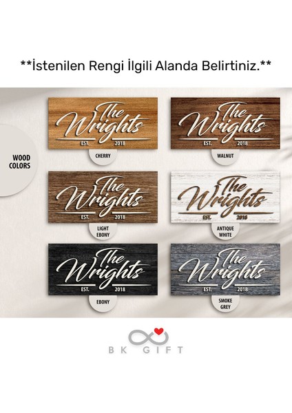 Gift Kişiye Özel Isimli Dekoratif Ahşap Tabela 46CM - Model 7 indirimleri