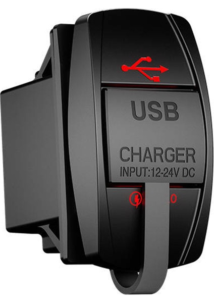 12-24 Volt Araç/Tekne/Motorsiklet İçin 3.0 A ( Quick ) Hızlı Şarj Kırmızı Renk