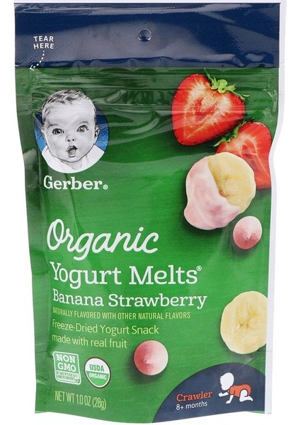 Organic Yogurt Melts Banana Strawberry 28 Gr.