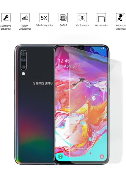 Samsung Galaxy A70 Ekran Koruyucu Tam Kaplayan Esnek Kırılmaz Nano Temperli