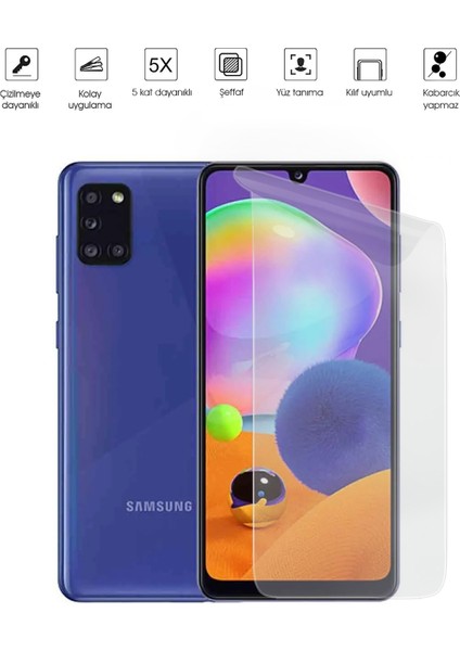 Samsung Galaxy A31 Ekran Koruyucu Tam Kaplayan Esnek Kırılmaz Nano Temperli