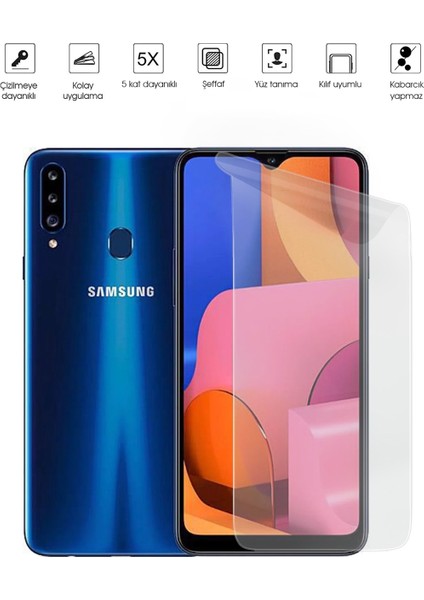 Samsung Galaxy A20S Ekran Koruyucu Tam Kaplayan Esnek Kırılmaz Nano Temperli