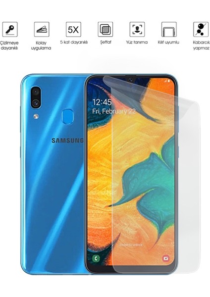 Samsung Galaxy A30 Ekran Koruyucu Tam Kaplayan Esnek Kırılmaz Nano Temperli