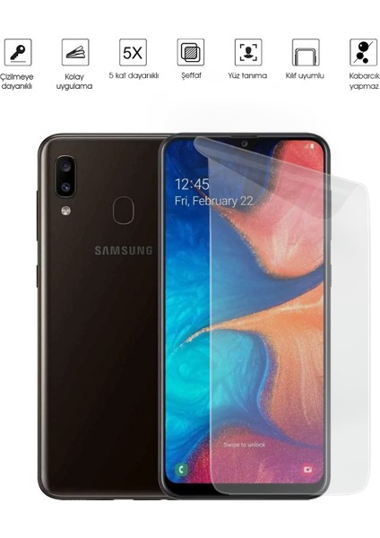 Samsung Galaxy A20 Ekran Koruyucu Tam Kaplayan Esnek Kırılmaz Nano Temperli