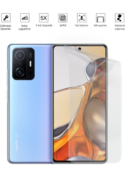 Xiaomi Redmi Note 11T 5g Ekran Koruyucu Tam Kaplayan Esnek Kırılmaz Nano Temperli