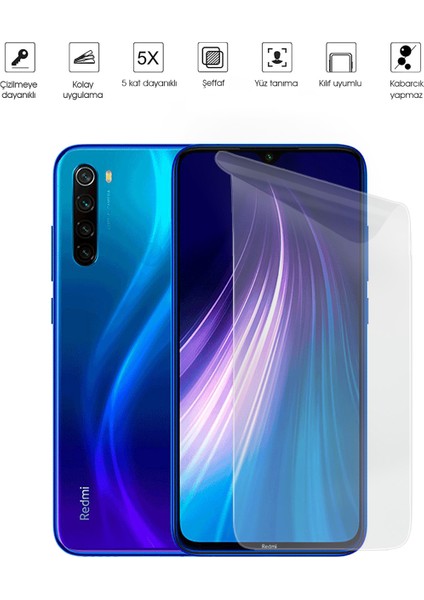 Xiaomi Redmi Note 8 Ekran Koruyucu Tam Kaplayan Esnek Kırılmaz Nano Temperli