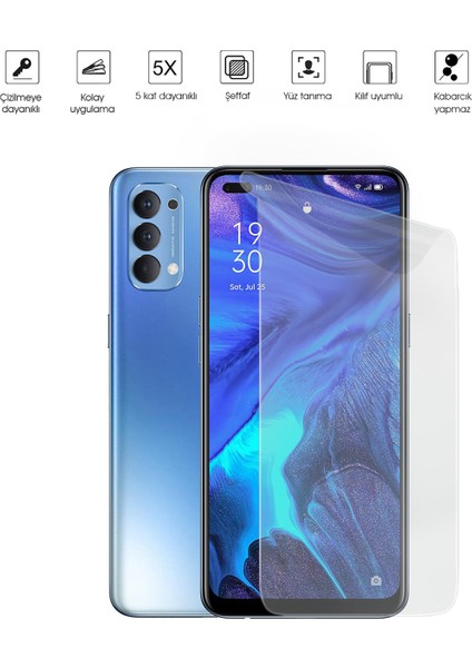 Oppo Reno 4 Ekran Koruyucu Tam Kaplayan Esnek Kırılmaz Nano Temperli
