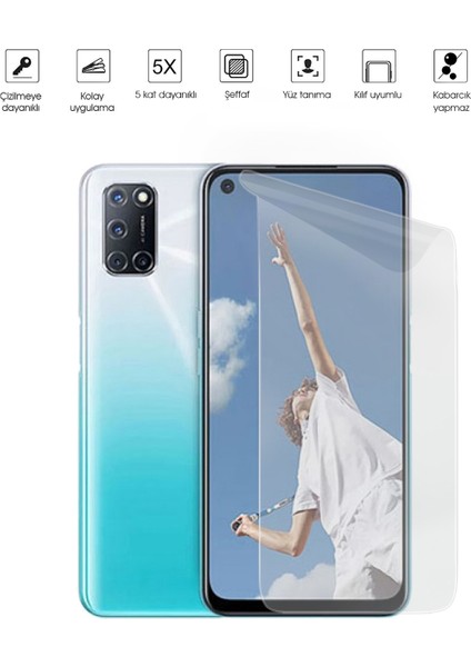 Oppo A92 Ekran Koruyucu Tam Kaplayan Esnek Kırılmaz Nano Temperli