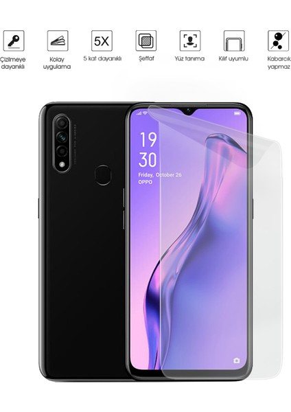 Oppo A31 Ekran Koruyucu Tam Kaplayan Esnek Kırılmaz Nano Temperli