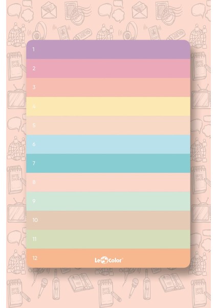 Le Color 3'lü Masaüstü Planlayıcı Set Pastel