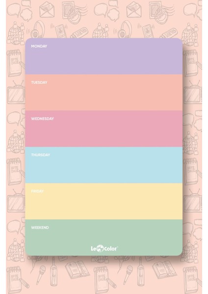 Le Color 3'lü Masaüstü Planlayıcı Set Pastel