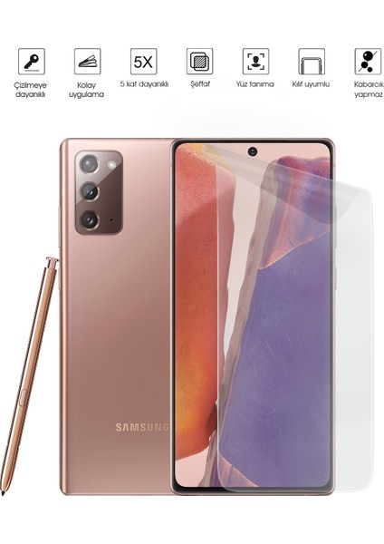 Samsung Galaxy Note 20 Ekran Koruyucu Tam Kaplayan Esnek Kırılmaz Nano Temperli