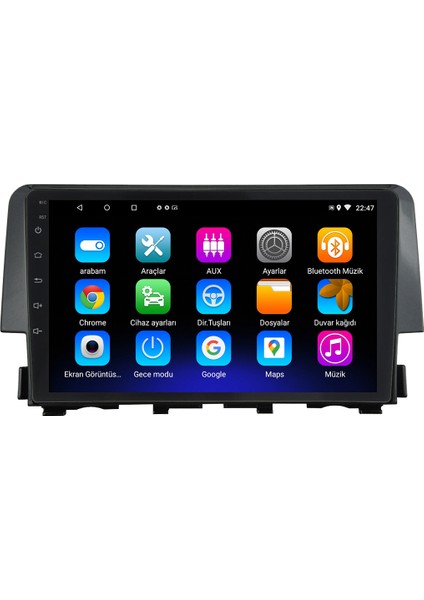 Honda Civic Fc5 Android 12 Kablosuz Carplay Navigasyon Multimedya Ekran Teyp - MY-0609W-HONDACİVİC Fc5