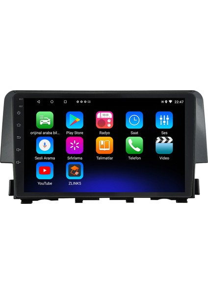 Honda Civic Fc5 Android 12 Kablosuz Carplay Navigasyon Multimedya Ekran Teyp - MY-0609W-HONDACİVİC Fc5