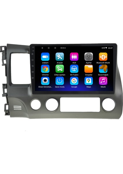 Honda Civic Fd6 Android 12 Kablosuz Carplay Navigasyon Multimedya Ekran Teyp - MY-0609W-HONDA Civic Fd6