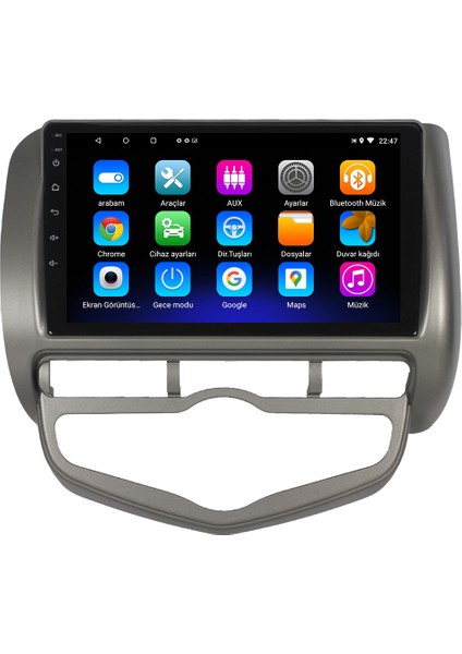 Honda Jazz Android 12 Kablosuz Carplay Navigasyon Multimedya Ekran Teyp - MY-0609W-HONDA Jazz