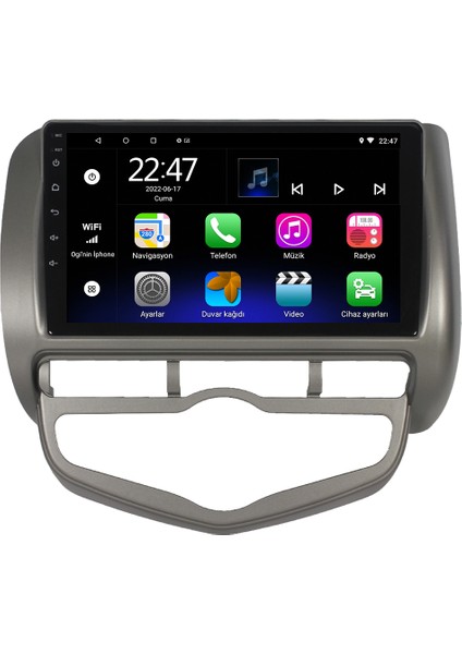 Honda Jazz Android 12 Kablosuz Carplay Navigasyon Multimedya Ekran Teyp - MY-0609W-HONDA Jazz