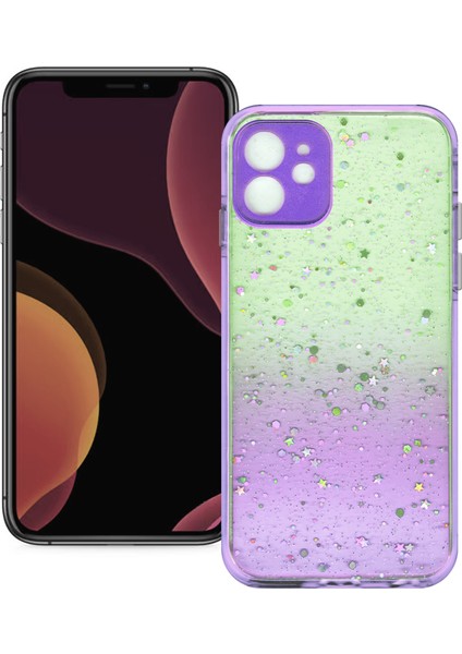 Apple iPhone 12 Simli Şeffaf Sert Slikon Kılıf