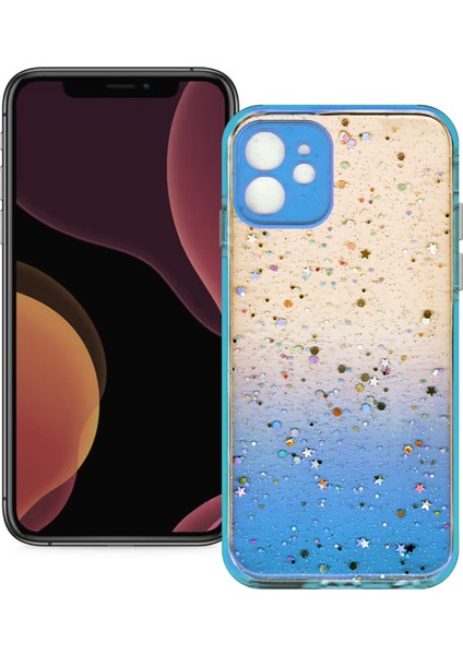 Apple iPhone 12 Simli Şeffaf Sert Slikon Kılıf