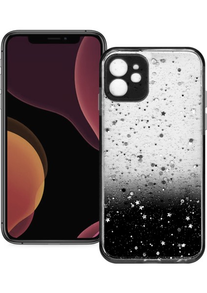 Apple iPhone 12 Mini Simli Şeffaf Sert Slikon Kılıf