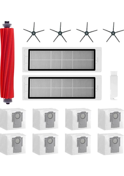 Roborock Q5 / Q5+ Için Aksesuar Seti Toz Torbası Filtre Ana Fırça Yan Fırça Hepsi Bir Arada Bütün Set Yedek Parça (Yurt Dışından)