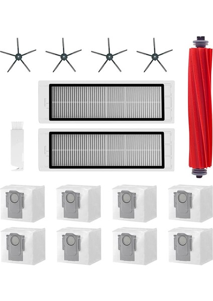 Roborock Q5 / Q5+ Için Aksesuar Seti Toz Torbası Filtre Ana Fırça Yan Fırça Hepsi Bir Arada Bütün Set Yedek Parça (Yurt Dışından)