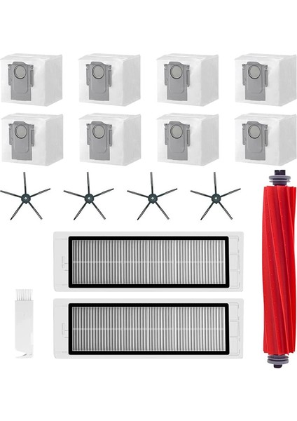 Roborock Q5 / Q5+ Için Aksesuar Seti Toz Torbası Filtre Ana Fırça Yan Fırça Hepsi Bir Arada Bütün Set Yedek Parça (Yurt Dışından)