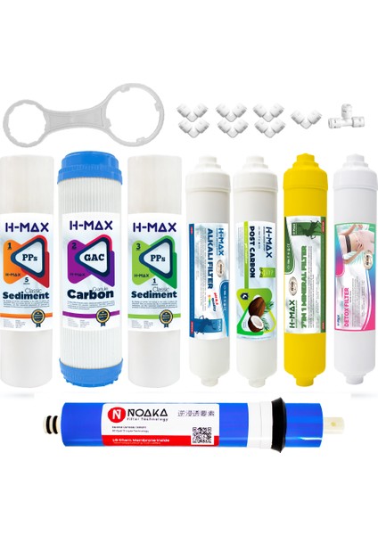 H-Max Lg Membranlı Açık Kasa Su Arıtma 8'li Filtre Seti - 0045