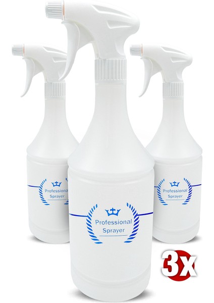 Profesyonel Kimyasala Dayanıklı Taşınabilir Hobi Amaçlı Boş 1 Litre Boş Fısfıs Sprey Şişesi (3 Adet)