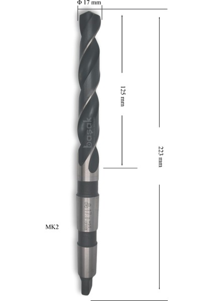 17 mm Mors Konik Saplı Matkap Ucu Hss (Dın 345) fiyatları