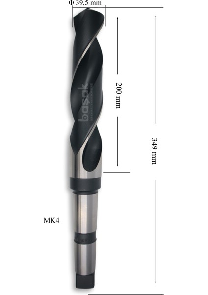 39,5 mm Mors Konik Saplı Matkap Ucu Hss (Dın 345)