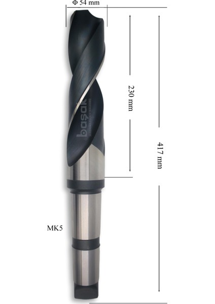 54 mm Mors Konik Saplı Matkap Ucu Hss (Dın 345)