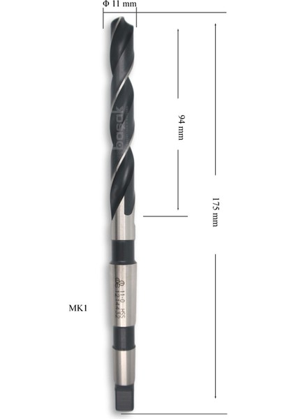 11 mm Mors Konik Saplı Matkap Ucu Hss (Dın 345)