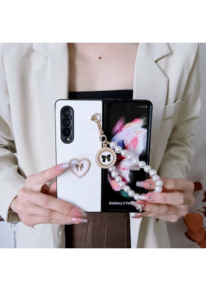 Samsung Galaxy Z Fold 3 Dıy Aşk Inci Bilezik Cep Telefonu Kılıfları (Yurt Dışından)
