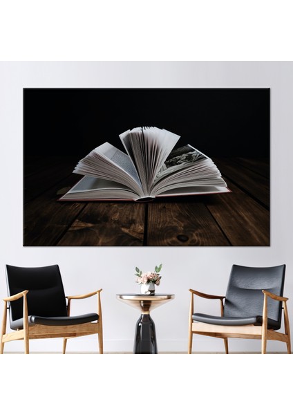 1 Parça Kanvas Tablo Modern Duvar Dekoru Açık Kitap Kanvas Sanatı Soyut Kanvas
